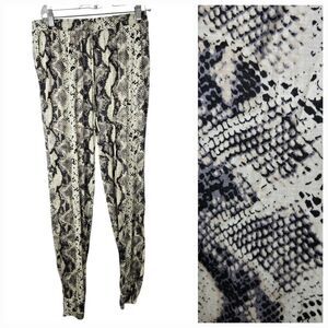Anthropologie EE:Some Snake Print Drawstring Jogger Pants Pocket Jersey Knit